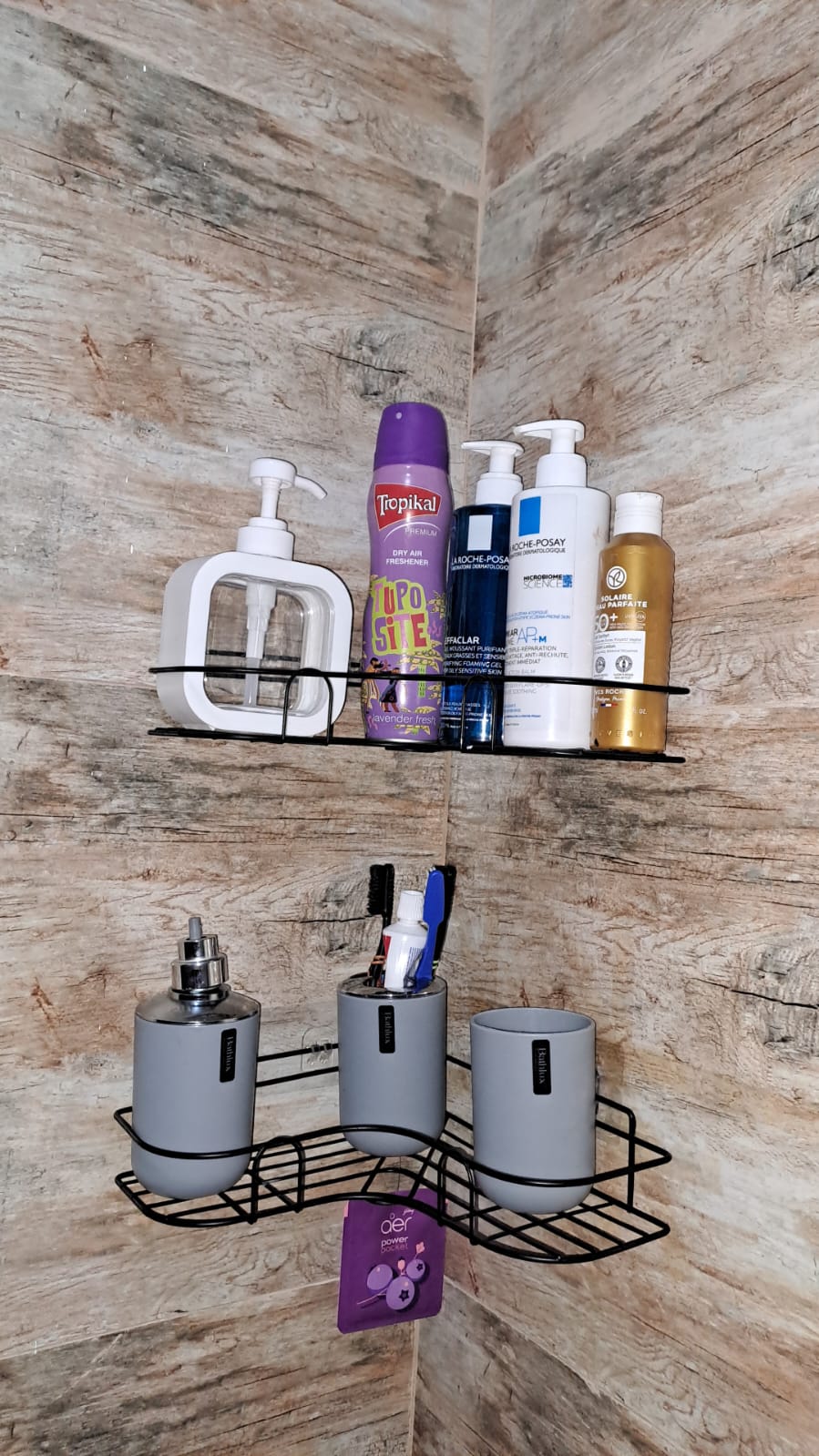 *‼️PRICE DROP‼️‼️‼️Restocked* *Bathroom / kitchen Corner Shelf*

✔️Price *offer each* 

-Available black only 

-Size 36x26.7cm

- sticks by 2 adhesive stickers 



Available at the shop ✅

‼️Few PCs