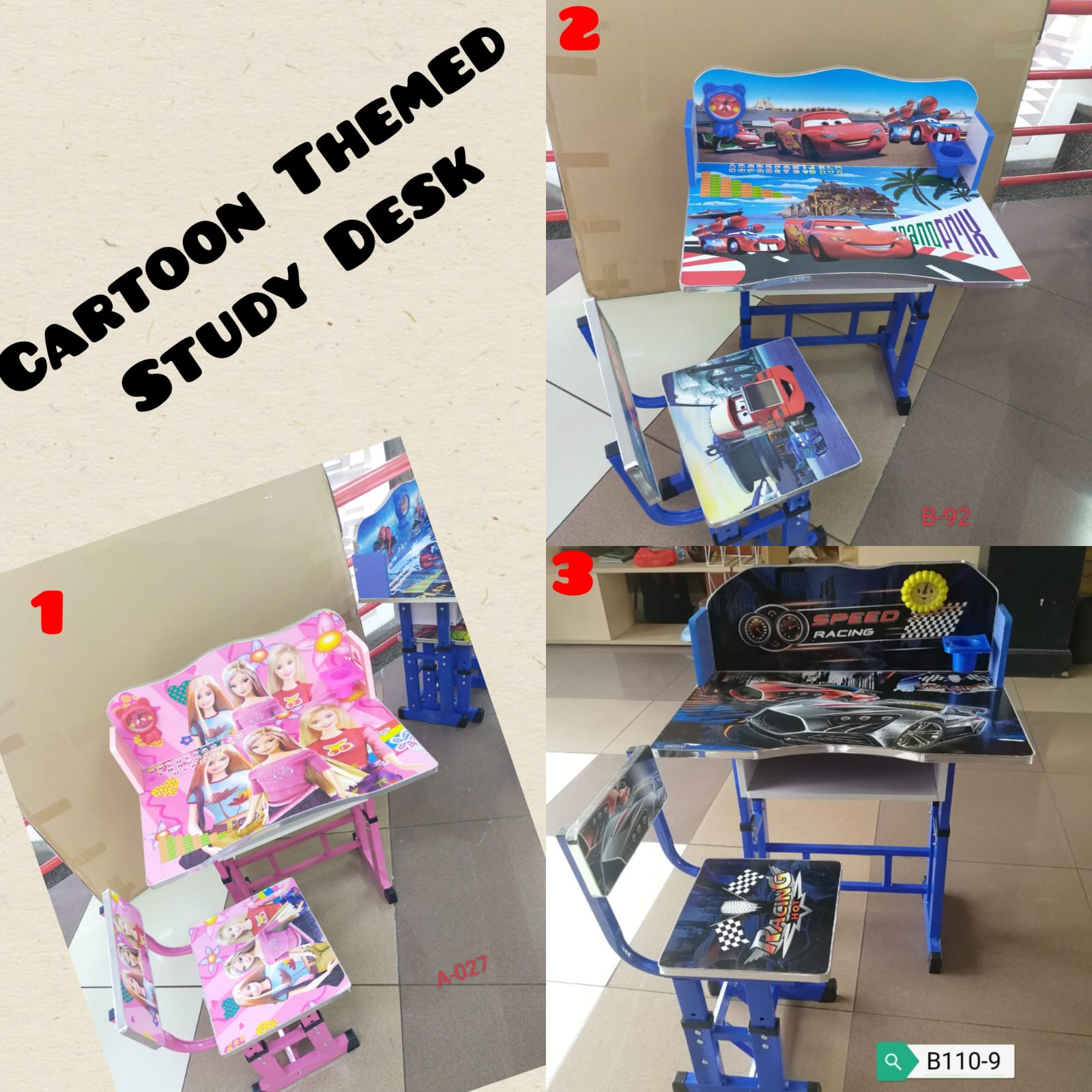*Kids Study Table On Offer🥳*
▪️This beautiful study and durable study desk is perfect for your child's initial schooling years age between 3-10 years.
▪️Table and chair's height are adjustable.
▪️Fou