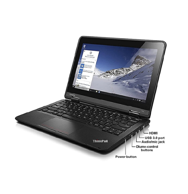 (PROMOTION!) LENOVO YOGA 11E 4GB RAM 128GB SSD 2 IN 1 TOUCHSCREEN X360 LAPTOP REFURBISHED LAPTOP  BLACK  11.6" INCH  INSTALLED WINDOWS 10 PRO LAPTOPS OFFICE COMPUTER