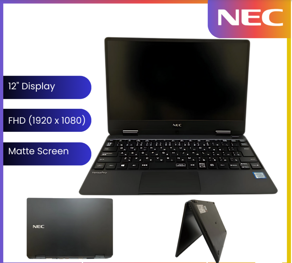 NEC VKT13 Refurbished laptop Intel Core i5 8th GEN 4 CPUs, Boost to 1.60GHz 8GB RAM 256GB SSD 12 inch Display Windows 10 Pro student business laptop