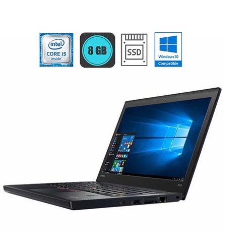 (ANNIVERSARY OFFER) Refurbished Lenovo X270 Ultralight Business Notebook Laptop Intel Core i5 6th Gen 8GB RAM 256GB SSD 12.5 Inch HD Webcam Display Portable Fingerprint Reader Gaming Student HDMI USB