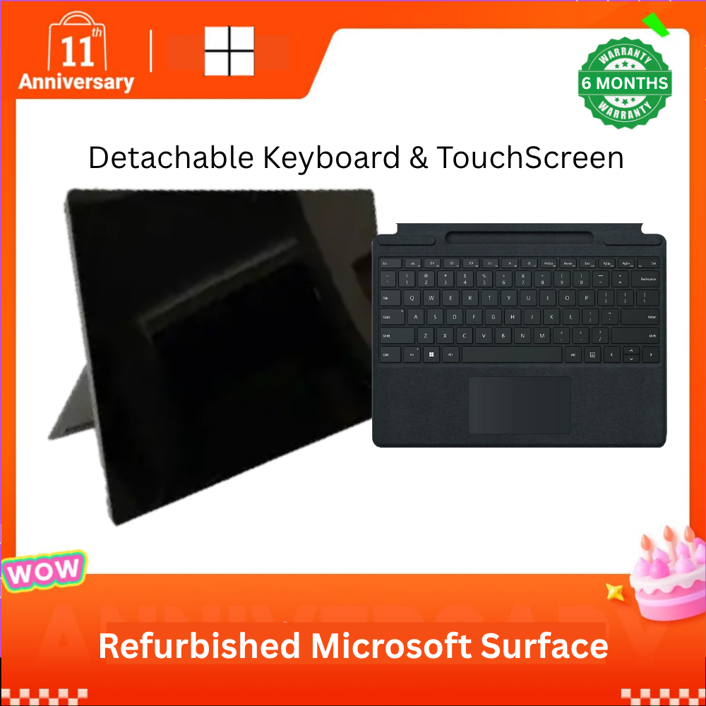 (ANNIVERSARY OFFER)Refurbished Microsoft Surface Pro 2-in-1 Convertible Laptop Intel Core i5 8GB RAM 256GB SSD13.5 inch Touchscreen Windows 10 pro Detachable Business Laptop High Performance Backlit