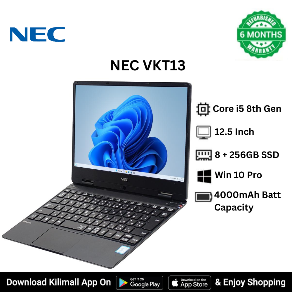 Refurbished NEC VKT13 laptop Intel Core i5 8th Gen 4 CPUs 8GB RAM  128GB 256GB  SSD 12.5-inch display HD webcam Windows 10 Pro student business laptop fingerprint sensor high performance