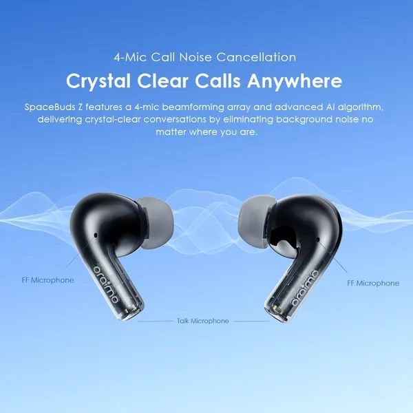 [Limited offer] Oraimo SpaceBuds Z ANC True Wireless Earbuds OTW-625 with Spatial Audio 38Hr Long Playtime Heavy-bass Dual-device Connectivity Bluetooth Earpods Earphones