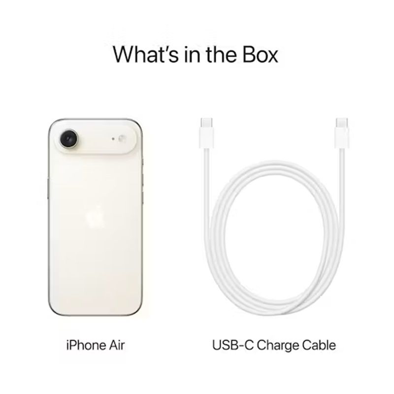 [Limited Discount] Apple iPhone Air 5G 6.5" 120Hz LTPO Super Retina XDR OLED Display 256GB ROM+12GB RAM 48MP+18MP 4K Camera Apple A19 Pro Chip iOS 26 3159mAh 25W Batt Wrrty FaceID TypeC eSIM-only Phon