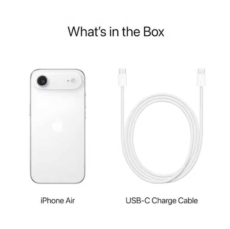 [Limited Discount] Apple iPhone Air 5G 6.5" 120Hz LTPO Super Retina XDR OLED Display 256GB ROM+12GB RAM 48MP+18MP 4K Camera Apple A19 Pro Chip iOS 26 3159mAh 25W Batt Wrrty FaceID TypeC eSIM-only Phon