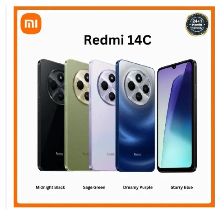 [New Arrival] Xiaomi Redmi 14C 256GB ROM+8GB RAM 6.88" 120Hz Display 50MP+13MP Camera 5160mAh Battery MTK Helio G81 Ultra Processor Corning Gorilla Glass 3 Fingerprint Unlock Smart Phone
