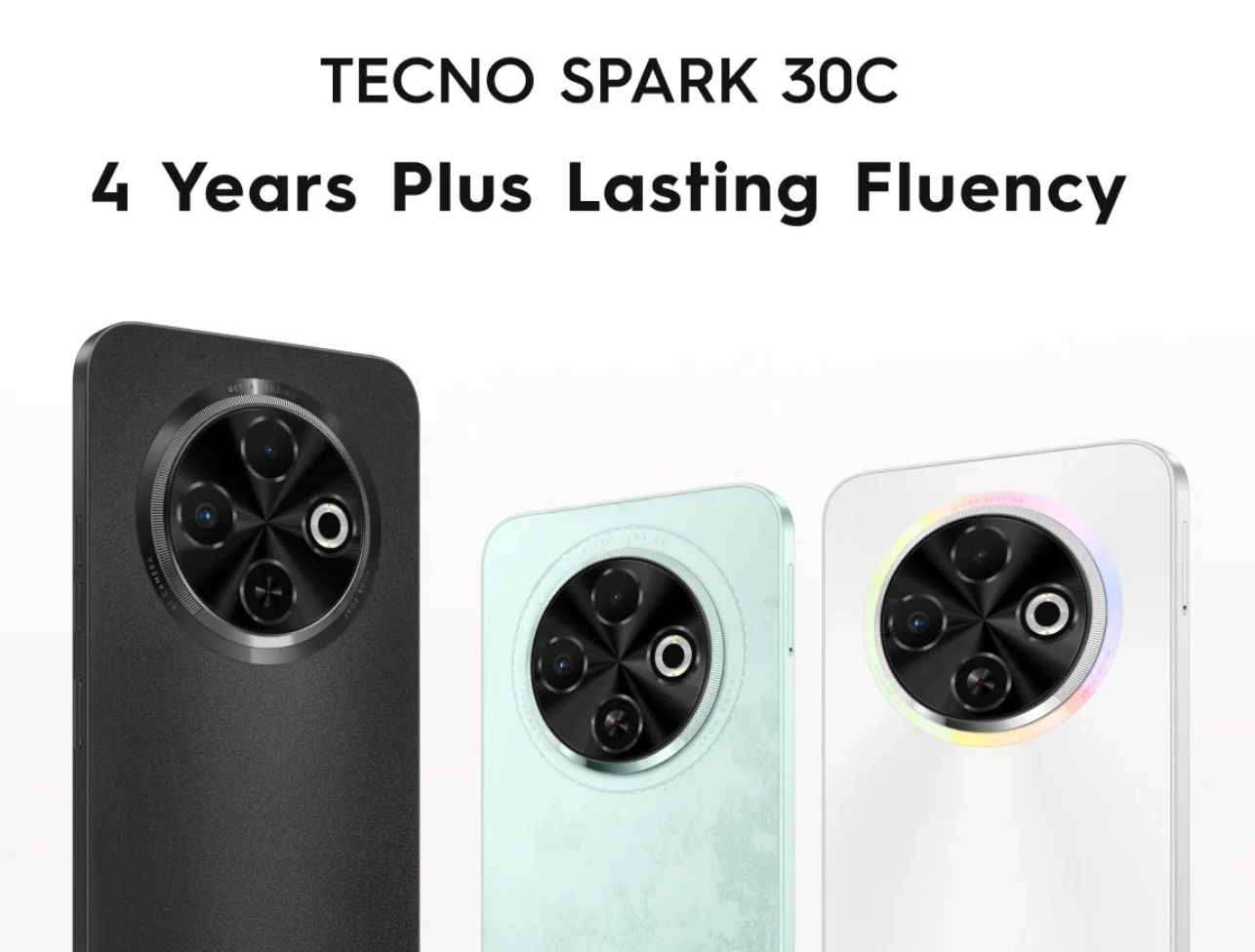 [New Arrival] TECNO SPARK 30C 128GB+4GB 120Hz 6.6" Dynamic Port 50MP Dual Speakers 7.8mm Ultra Slim 5000mAh 18W Type-C Dual SIM 4G Smart Phones Side Fingerprint phone