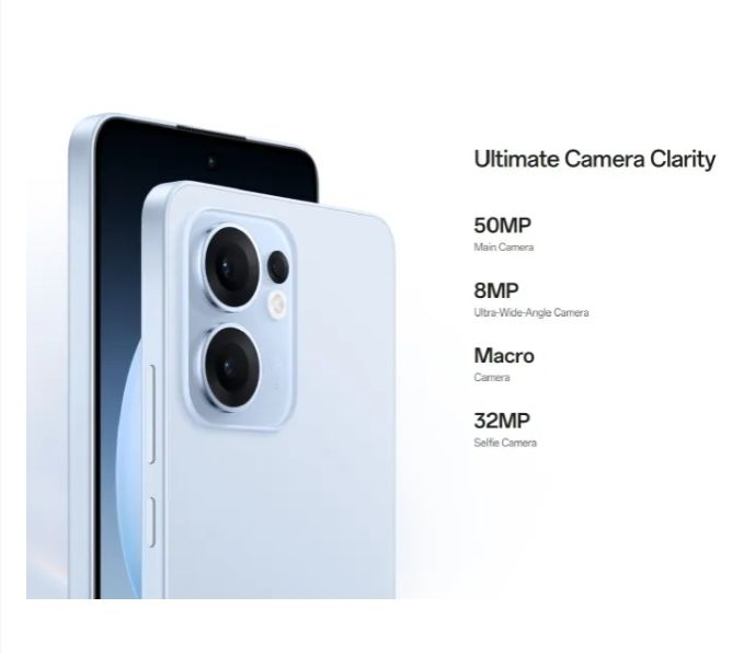[New Launch] Oppo Reno 13F 8GB+256GB 6.67 Inches AMOLED 120Hz Display 50MP+32MP Front and Back Camera 5800mAh Battery 45W Fast Charge IP69 Dust Water Pressure Resistant Smart Phone