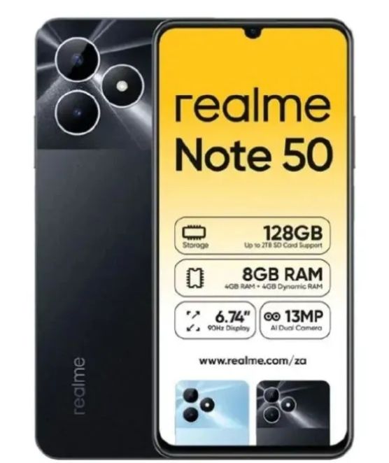 [New Arrival] Realme Note 50 256GB+8GB RAM 6.74" 90Hz Display 13MP+5MP Cameras Dual SIM IP54 Dust/Water Resistant 5000mAh Battery Fast Charge MicroSD Support Android Smart Phone