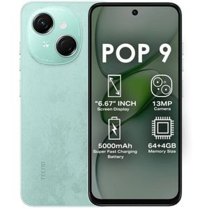 [New Arrival] Tecno Pop 9 128GB+6(3+3)GB 6.67" 90Hz Display Hole Screen Dynamic Port Stereo Dual Speakers 13MP Back Camera 5000mAh Battery Type-C Charging OTG Fingerprint Unlock Android Smart Phone