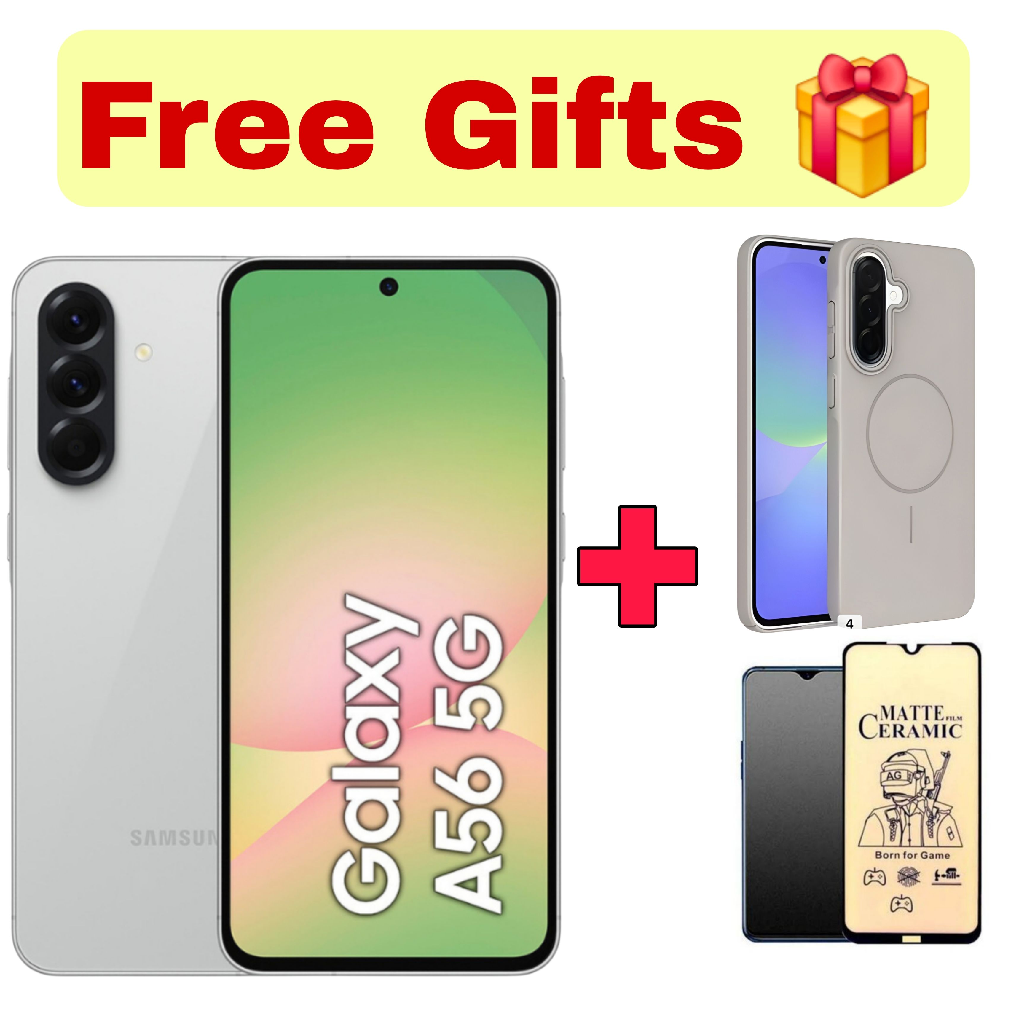 [Free Gifts] Samsung Galaxy A56 5G 256GB+8GB 120Hz 6.7" Super AMOLED 50MP+12MP Triple Camera IP67 Dust/Water Resistant Android 15+(6 Years Android Updates) 5000mAh 45W Fast Charge Smartphone