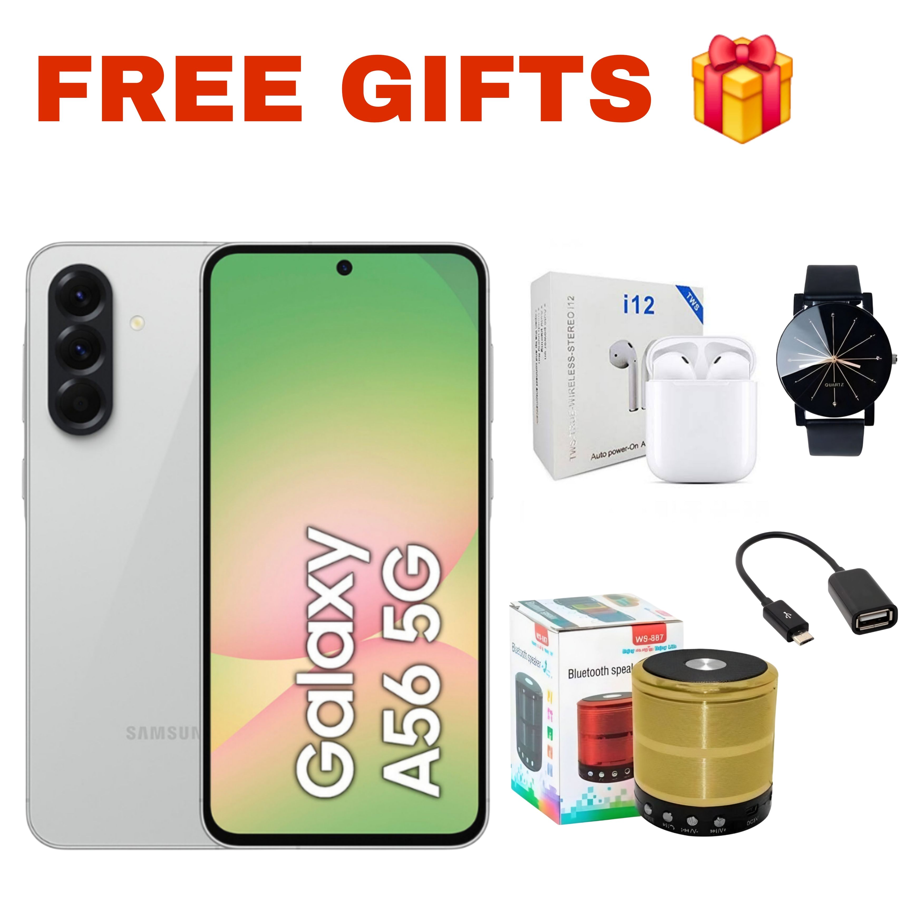 Samsung Galaxy A56 5G 256GB+8GB 120Hz 6.7" Super AMOLED 50MP+12MP Triple Camera IP67 Dust/Water Resistant Android 15+(6 Years Android Updates) 5000mAh 45W 65% in 30Min Type-C SmartPhone Mobile Phone