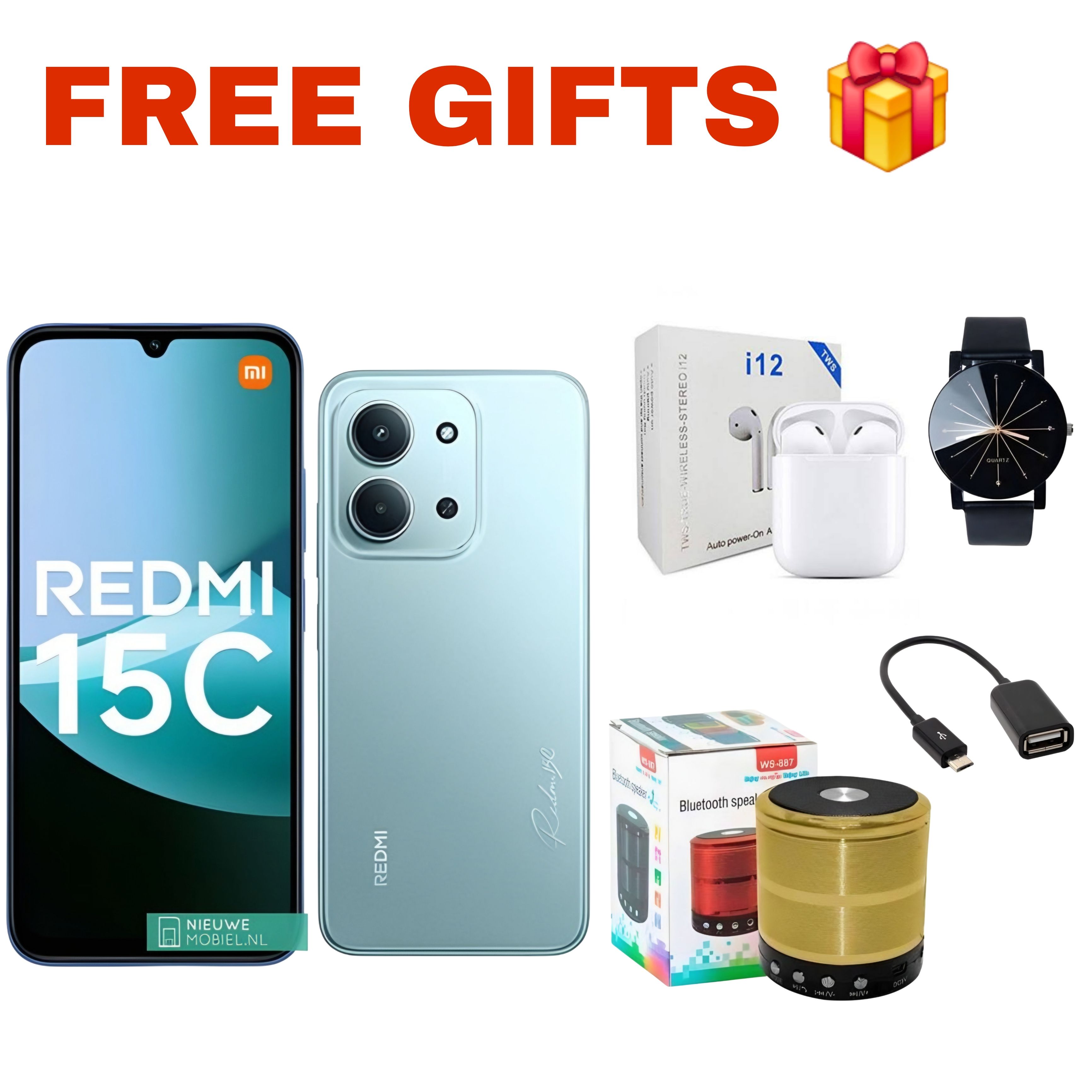 [New Arrival] Xiaomi Redmi 15C 256GB+16(8+8)GB 6.9" 120Hz IPS LCD Display 50MP Camera 6000mAh Battery 33W Hyper-Charge Gorilla Glass 3 Dual SIM IP64 MTK Helio G81 Ultra Android Smartphone