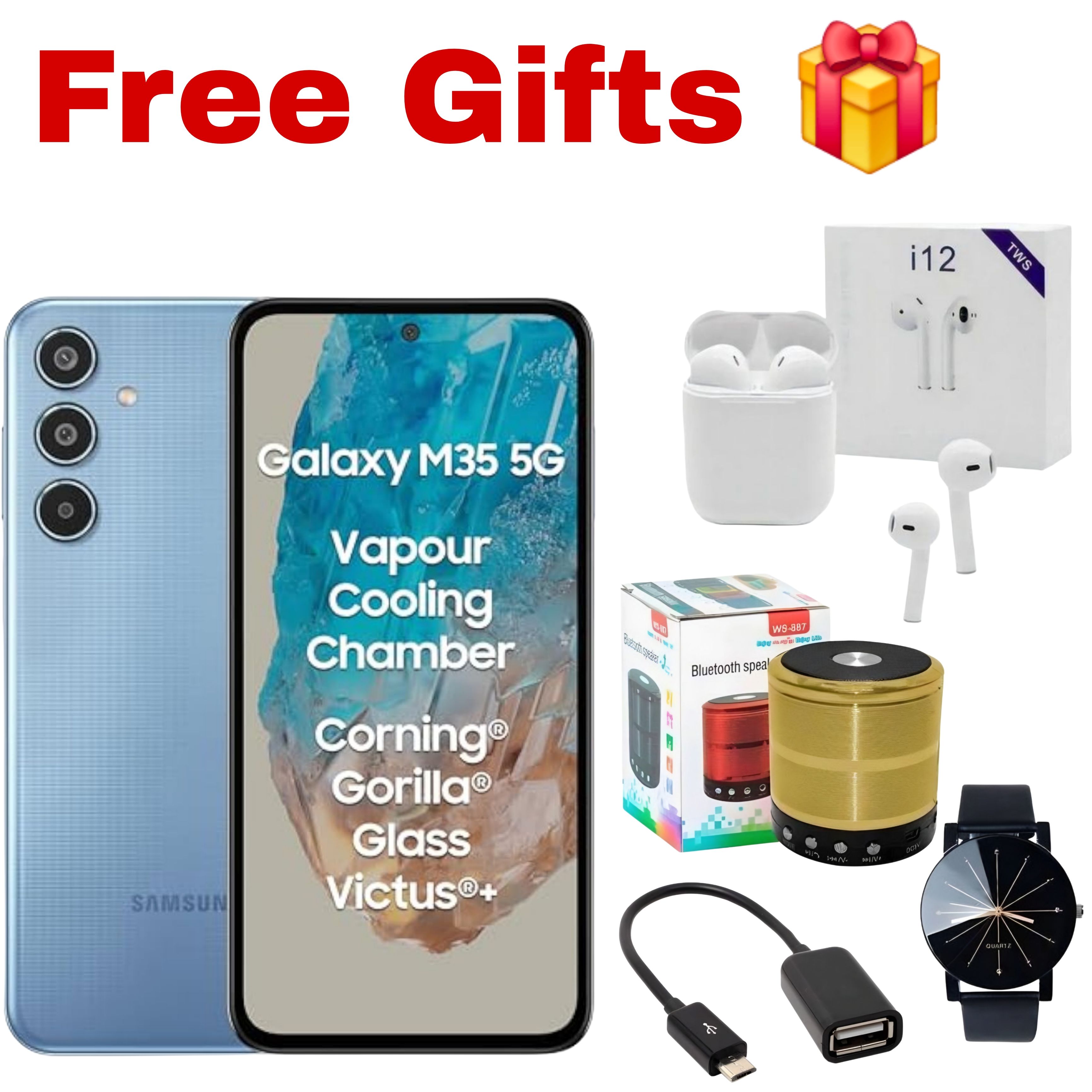 [FREE GIFTS] Samsung Galaxy M35 5G 128GB+6GB 6.6" Super AMOLED 120Hz Screen Display Gorilla Glass Victus+ Dual 5G SIM (50+8+2)MP Rear Camera 6000mAh Battery 25W Fast Charging NFC Smartphones A16