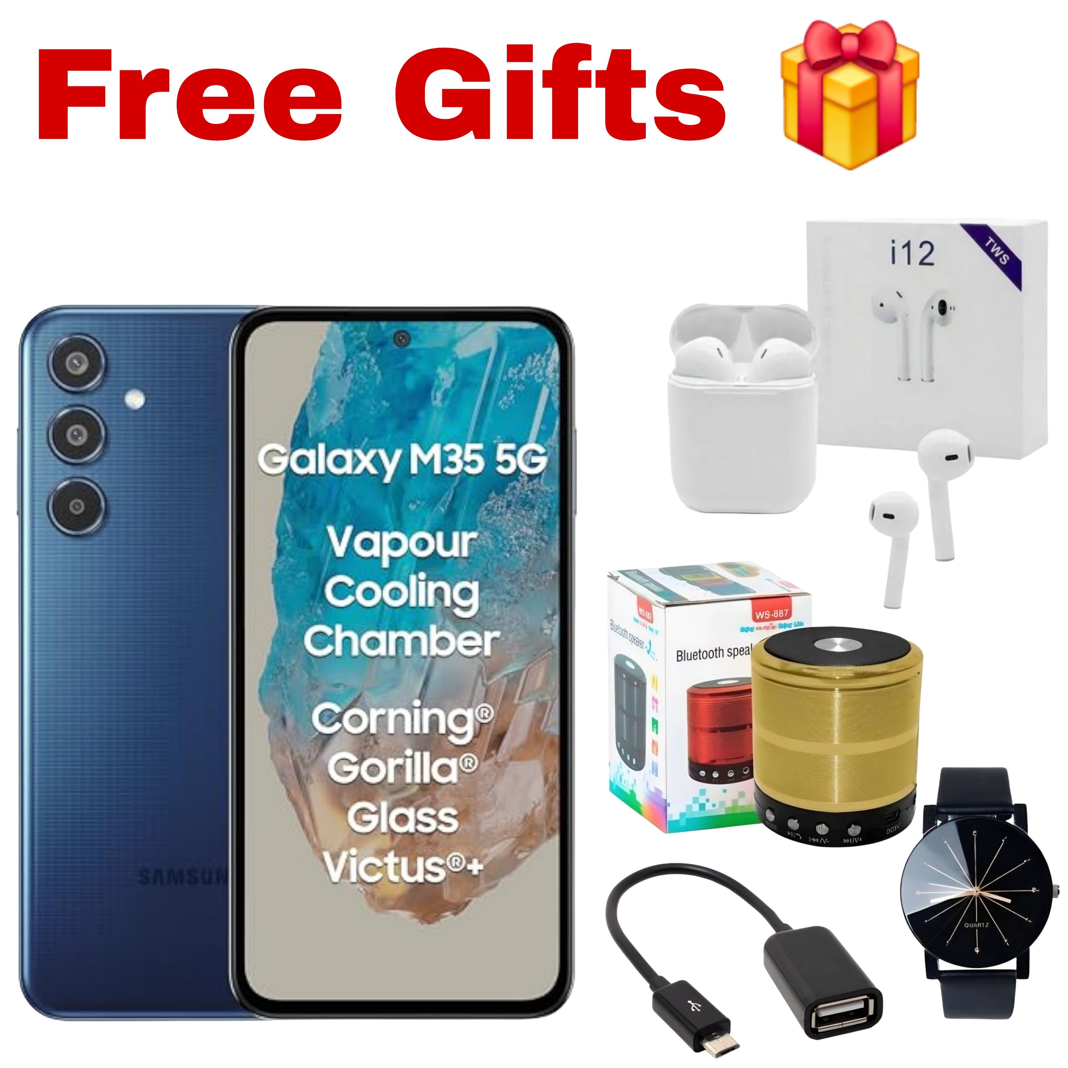 [FREE GIFTS] Samsung Galaxy M35 5G 128GB+6GB 6.6" Super AMOLED 120Hz Screen Display Gorilla Glass Victus+ Dual 5G SIM (50+8+2)MP Rear Camera 6000mAh Battery 25W Fast Charging NFC Smartphones A16
