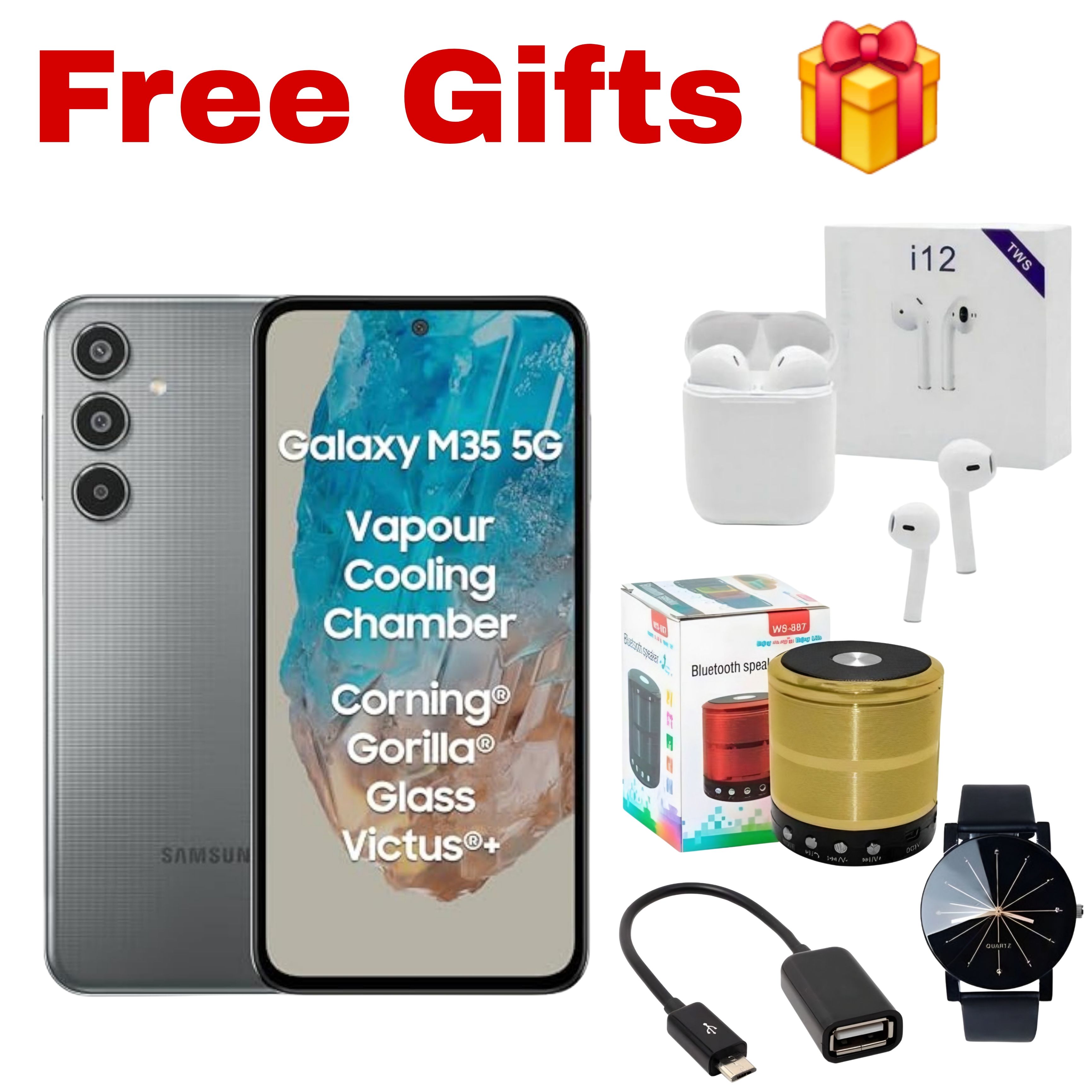 [FREE GIFTS] Samsung Galaxy M35 5G 128GB+6GB 6.6" Super AMOLED 120Hz Screen Display Gorilla Glass Victus+ Dual 5G SIM (50+8+2)MP Rear Camera 6000mAh Battery 25W Fast Charging NFC Smartphones A16