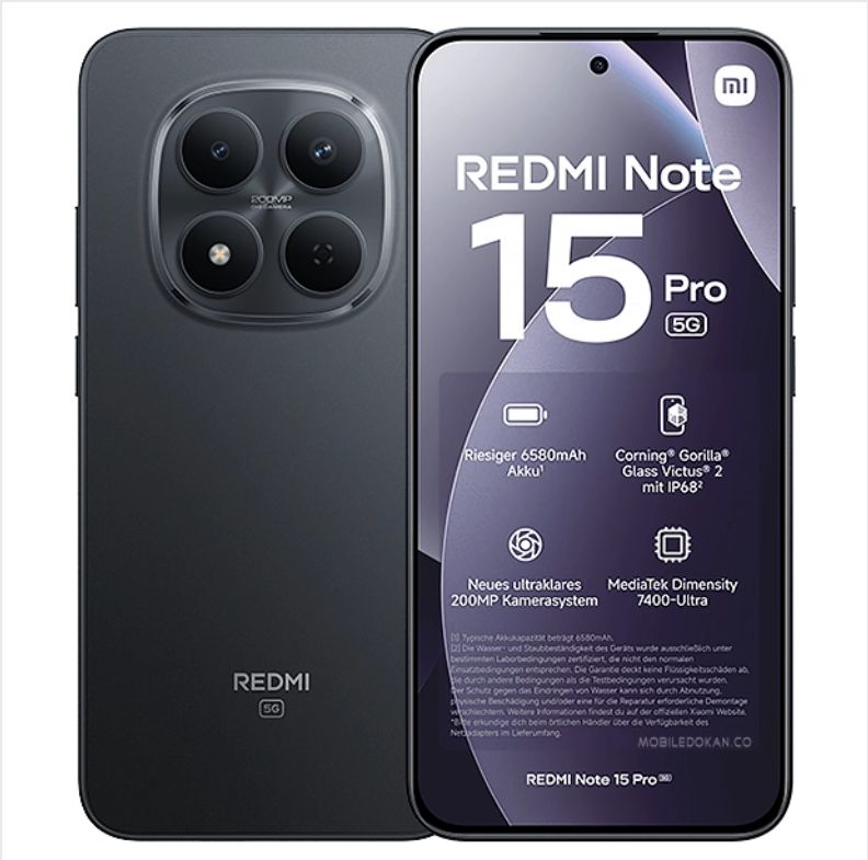 [Tech Week Offer🔥🔥] XIAOMI Redmi Note 15 Pro 256GB+16(8+8)GB Curved Screen On-Screen Fingerprint Dual SIM 6.77" 120Hz AMOLED Display (200+8)MP Camera 6500mAh Battery 45W Fast Charging AI Smartphone