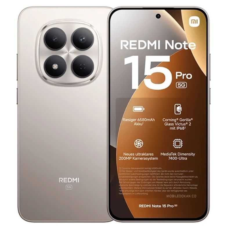 [Tech Week Offer🔥🔥] XIAOMI Redmi Note 15 Pro 256GB+16(8+8)GB Curved Screen On-Screen Fingerprint Dual SIM 6.77" 120Hz AMOLED Display (200+8)MP Camera 6500mAh Battery 45W Fast Charging AI Smartphone