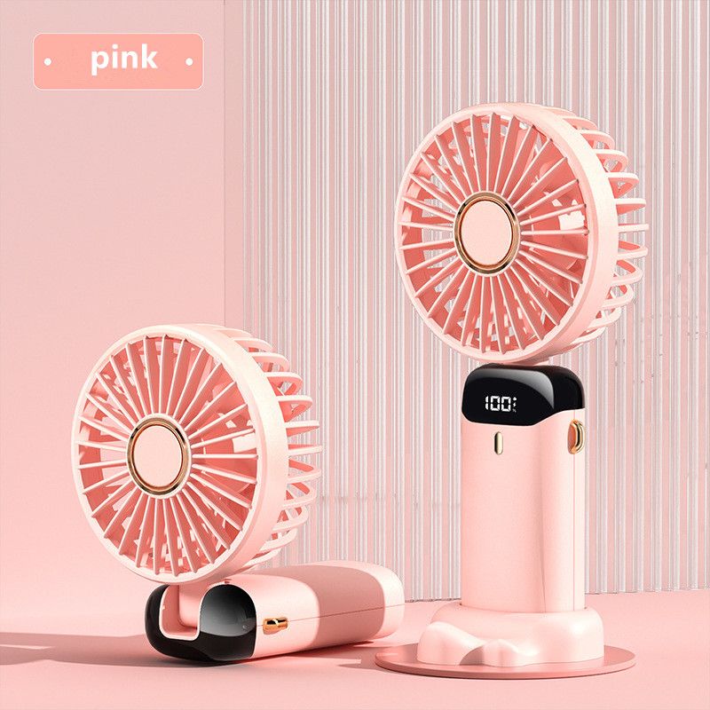 Handheld fan usb mini portable rechargeable small fan digital display folding aromatherapy small electric fan