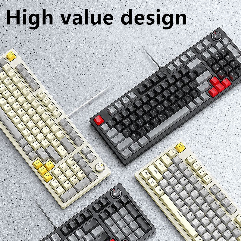 T-WOLF Thunder Wolf T50 real mechanical keyboard game RGB luminous e-sports customized hot-swappable keyboard with knobs