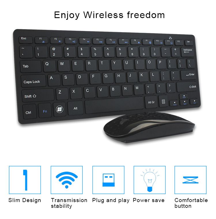 2.4G wireless keyboard and mouse set BK3001 key label set, wireless keyboard set USB wireless single area