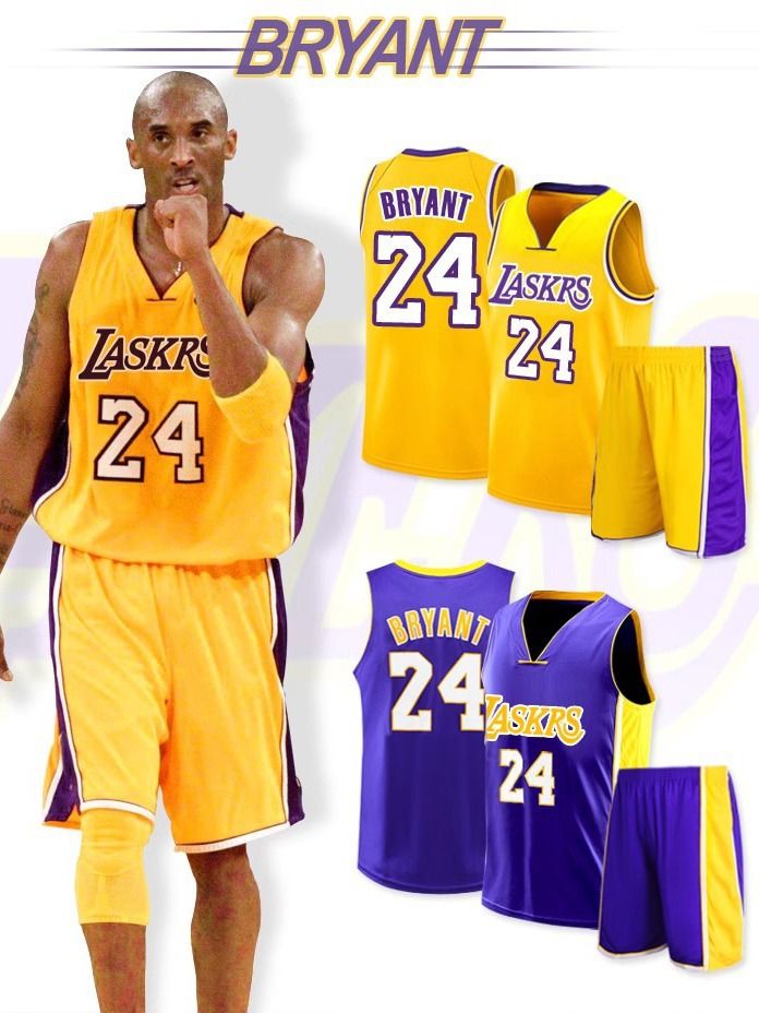 Kobe Bryant's No. 24 jersey basketball uniform set, training suit, sportswear, basketball jersey
