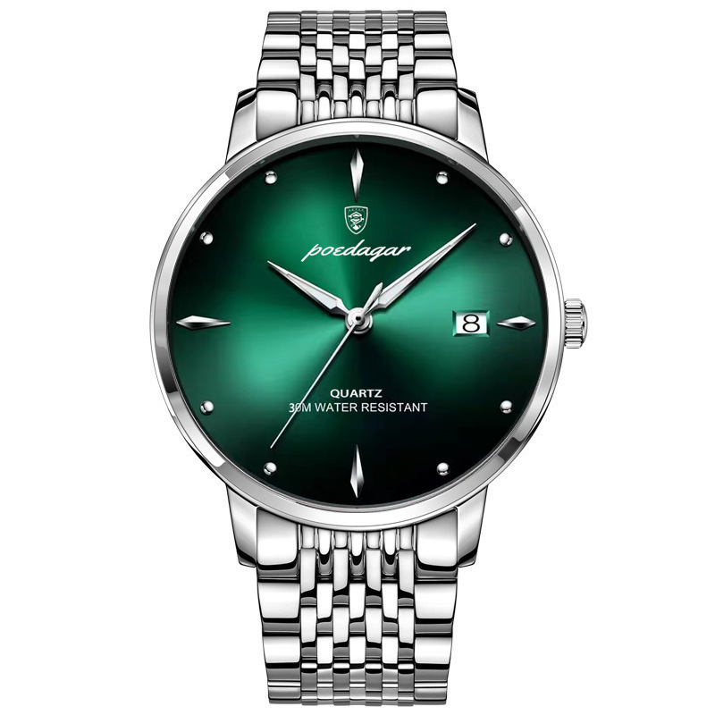 POEDAGAR 868 OEM Stainless Steel Watch Clock New Fashion Men's Watches   30M Waterproof Luminous Watch | Ultra-Thin Quartz Wristwatch with Date Calendar | Classic Casual Dress Watch for Daily Use
