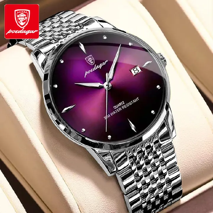 POEDAGAR 868 OEM Stainless Steel Watch Clock New Fashion Men's Watches   30M Waterproof Luminous Watch | Ultra-Thin Quartz Wristwatch with Date Calendar | Classic Casual Dress Watch for Daily Use