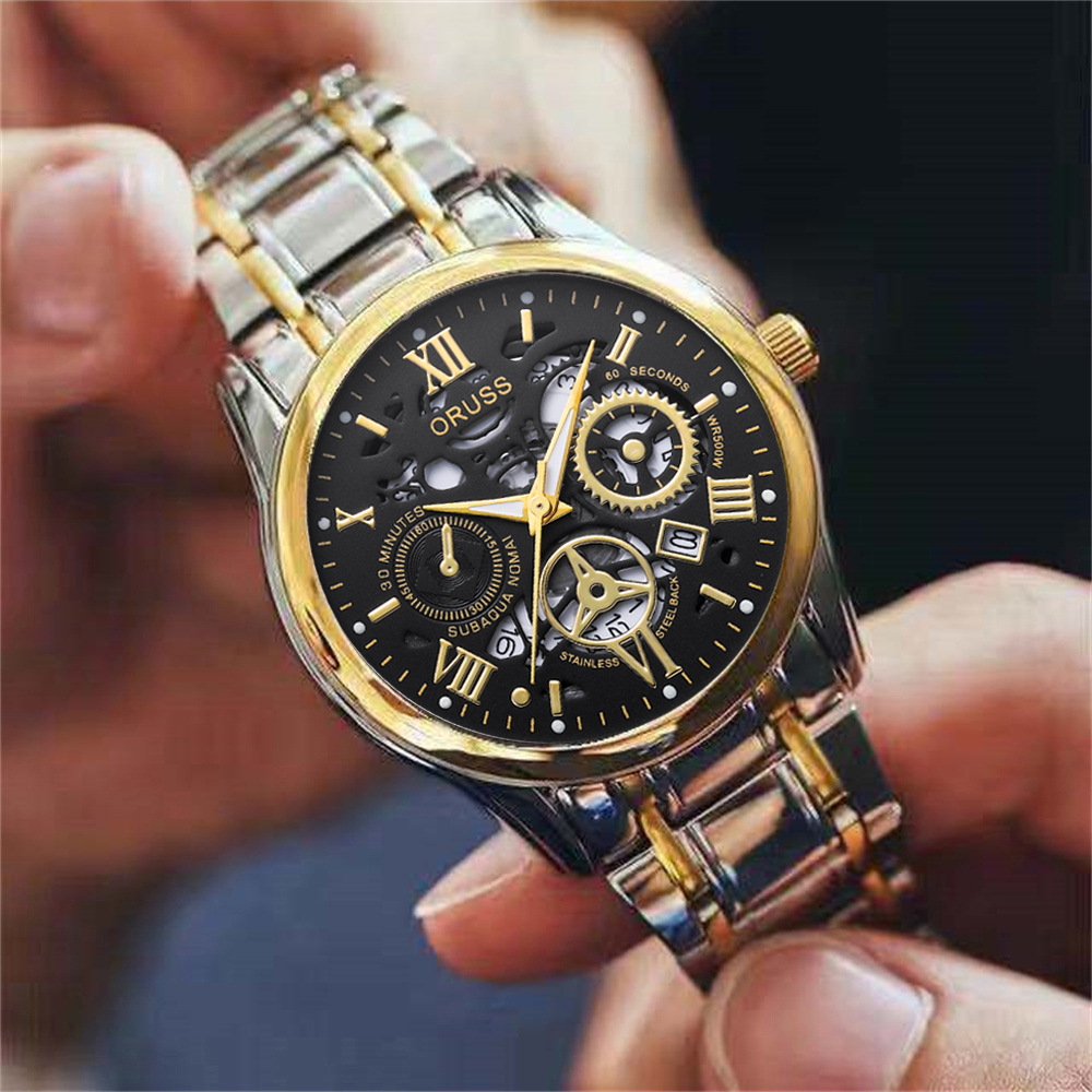 Swiss Brand Men's Automatic Watch, Luminous & Waterproof, High-End Luxury Male Wristwatch with Newly Upgraded Movement