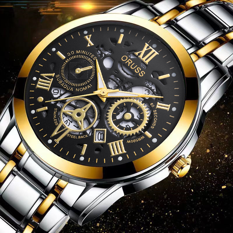 Swiss Brand Men's Automatic Watch, Luminous & Waterproof, High-End Luxury Male Wristwatch with Newly Upgraded Movement