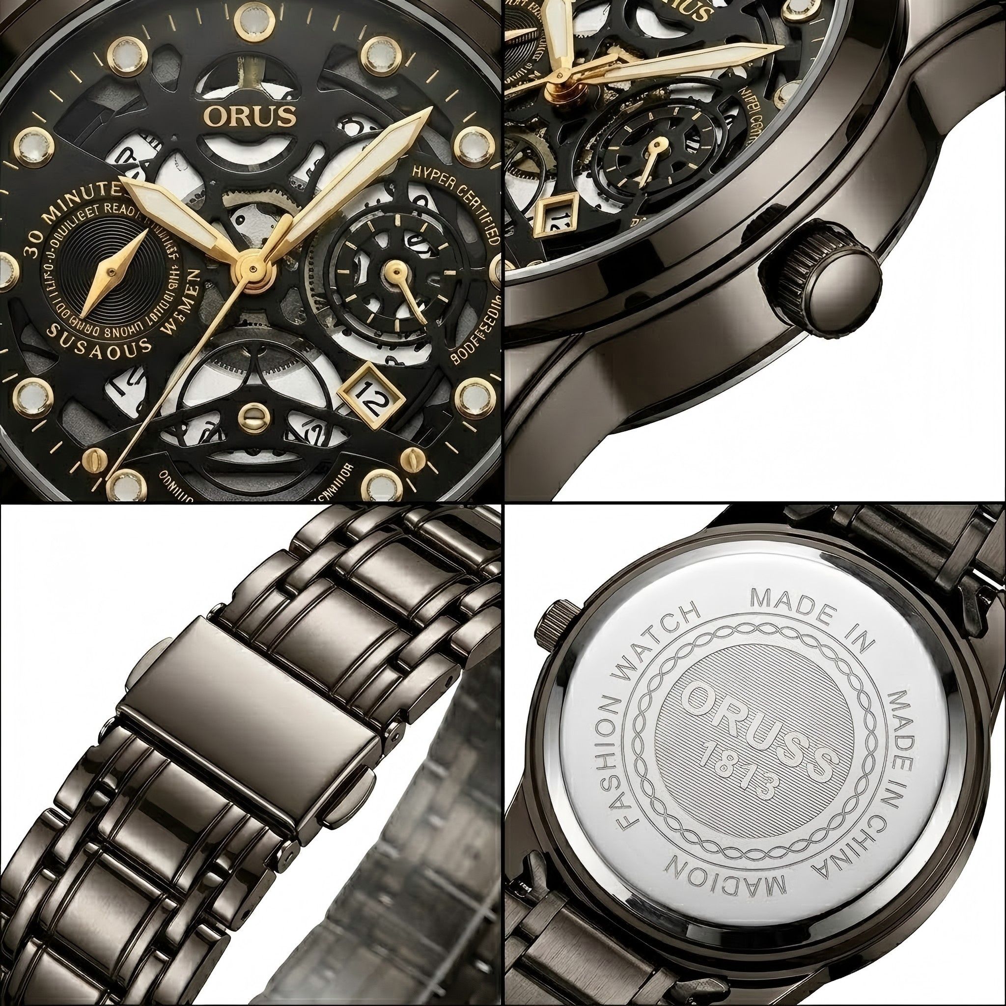 Swiss Brand Men's Automatic Watch, Luminous & Waterproof, High-End Luxury Male Wristwatch with Newly Upgraded Movement