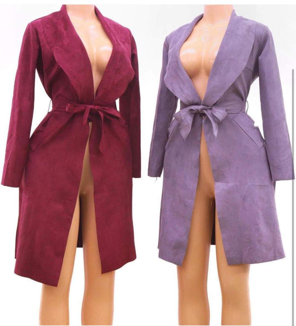 smart velvet trench coat