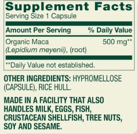 Spring Valley Maca Capsules 500mg, 90 Count