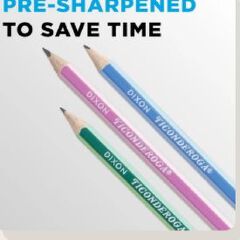 Ticonderoga X13910 Striped Wood-Cased Pencils, 2 HB Soft, Pre-Sharpened – 10 Count, Assorted Colors