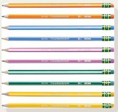 Ticonderoga X13910 Striped Wood-Cased Pencils, 2 HB Soft, Pre-Sharpened – 10 Count, Assorted Colors