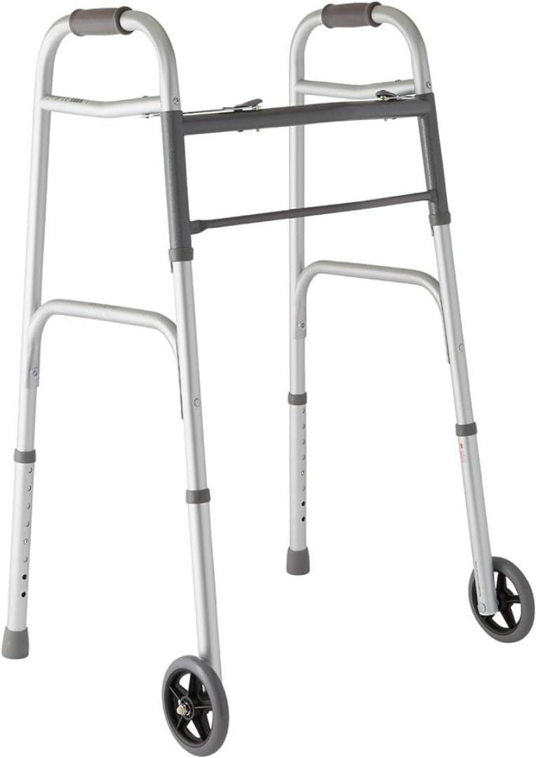 Walking frame with wheels