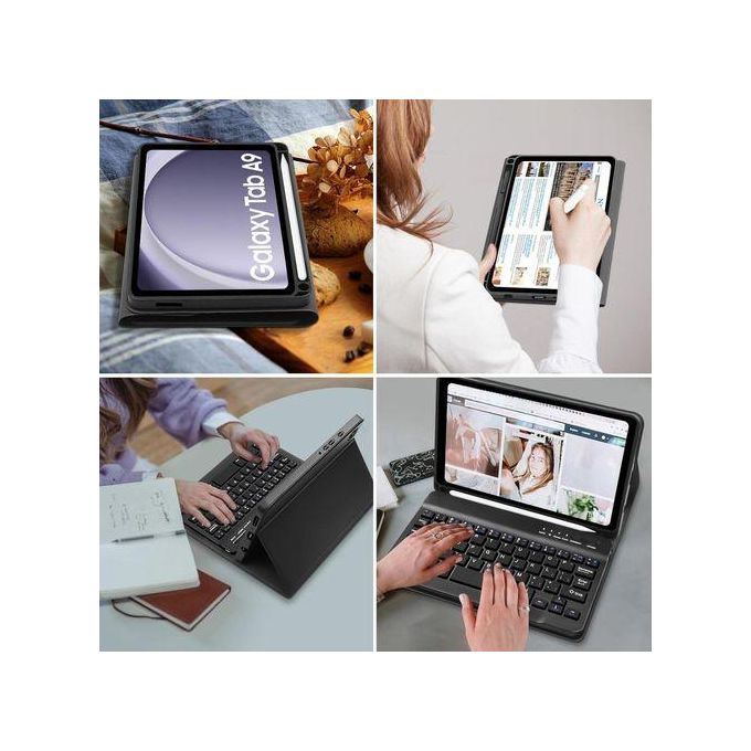 Keyboard Case For Samsung Galaxy Tab A9 8.7 Inch 2023, Slim Case With Bluetooth Keyboard For Samsung Tablet A9, Detachable Keyboard Case With Pen Holder For Samsung Galaxy Tab A9
