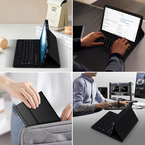 Case With Keyboard For Samsung Galaxy Tab A9+ 11 Inch, UK Layout Keyboard For Samsung A9 Plus Tablet, Slim PU Cover With Wireless Keyboard For Tablet Samsung A9+ Plus
