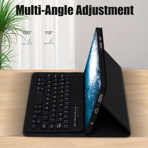 Case With Keyboard For Samsung Galaxy Tab A9+ 11 Inch, UK Layout Keyboard For Samsung A9 Plus Tablet, Slim PU Cover With Wireless Keyboard For Tablet Samsung A9+ Plus