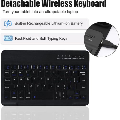 Case With Keyboard For Samsung Galaxy Tab A9+ 11 Inch, UK Layout Keyboard For Samsung A9 Plus Tablet, Slim PU Cover With Wireless Keyboard For Tablet Samsung A9+ Plus