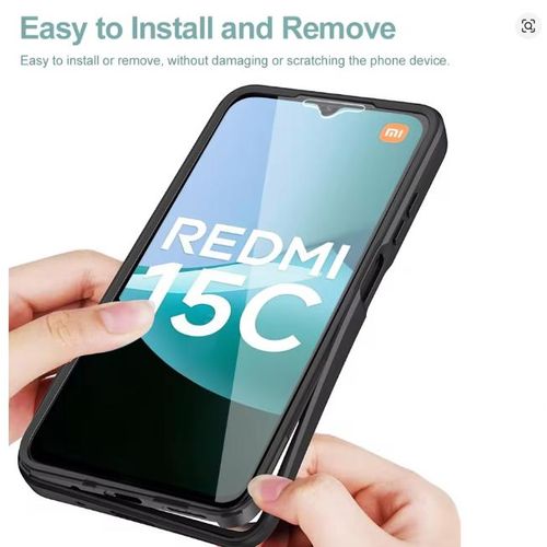XIAOMI Redmi 15c Transparent, Clear And Colorless With Black Edges Unique And Stylish High Protection Phone Case/ Cover