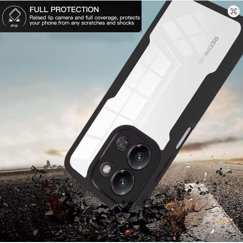 XIAOMI Redmi 15c Transparent, Clear And Colorless With Black Edges Unique And Stylish High Protection Phone Case/ Cover