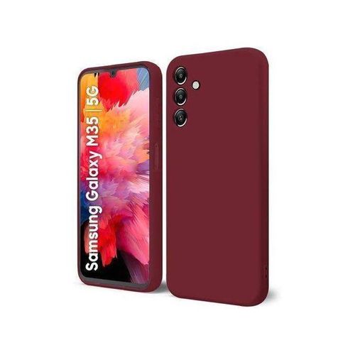 Samsung Galaxy M35 Original Unique Silicone Case/cover maroon