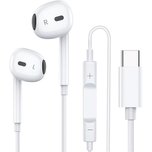Apple USB Type C in-Ear Handsfree Earphone Wired with Microphone, Volume Control & Noise Cancelling Compatible with iPhone 15/15 Plus/15 Pro/15 Pro Max 16/16 promax/17/17 promax  Other type C Devices