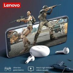Lenovo Earbuds/Earphones/Earpods/Headphones WiteBluetooth Airpods, Mini Headset, Wireless Heavy Bass, TWS Bluetooth-compatible 5.0 Mini In-ear Headphones With Mic
