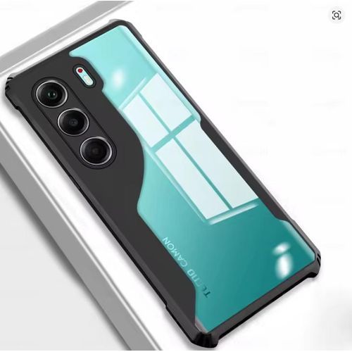 Tecno Camon 40 Transparent, Clear And Colorless With Black Edges Unique And Stylish High Protection Phone Case/ Cover