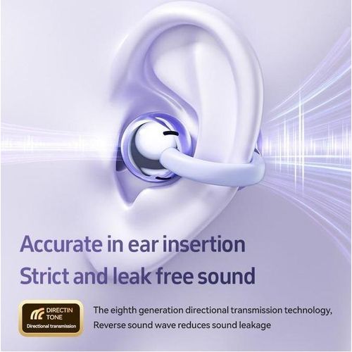 JBL Open Ear Clip On Wireless Bluetooth Earbuds Over Ear Pressure-Free Comfort Earphones - Black