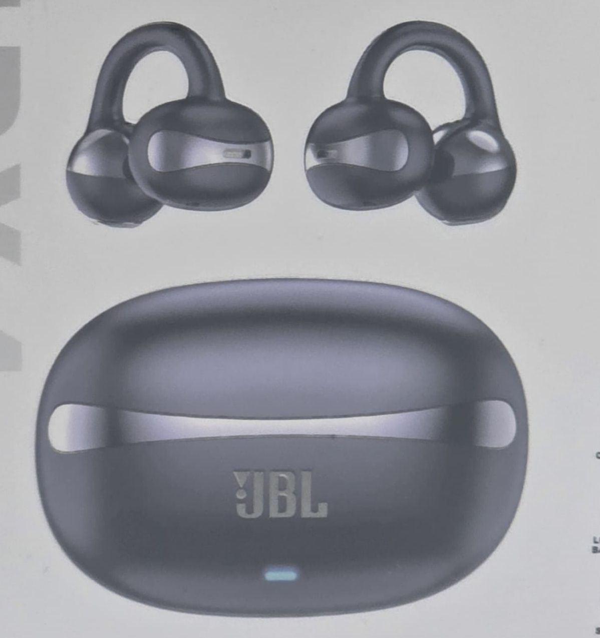 JBL Open Ear Clip On Wireless Bluetooth Earbuds Over Ear Pressure-Free Comfort Earphones - Black