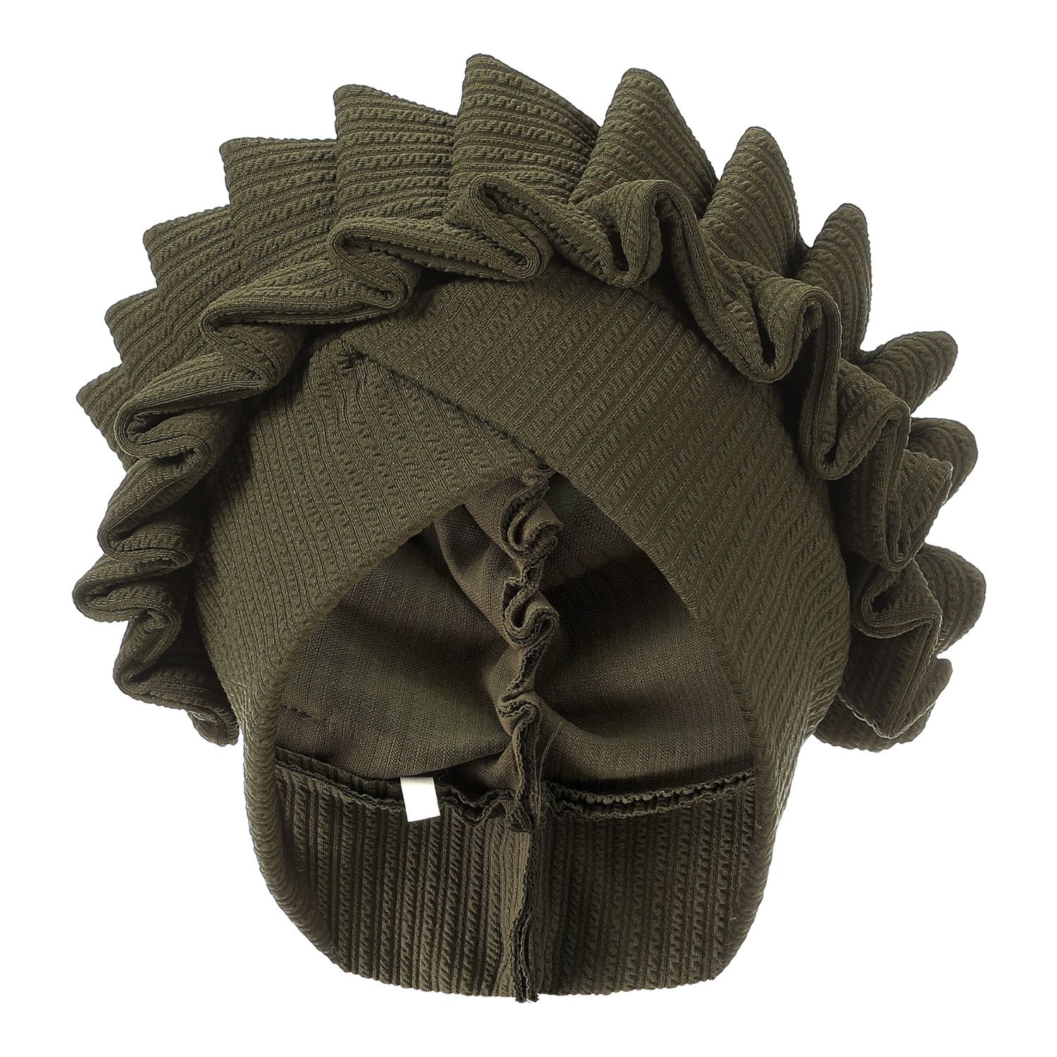 Wrinkled Flower Bud Exquisite Headscarf, Casual, Comfortable, Fashionable, Versatile, Warm, Cross Hat Edge With Folded Lace